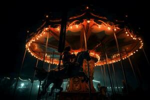 terrifiant carrousel. produire ai photo