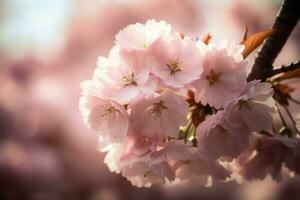 Cerise fleur branche printemps. produire ai photo