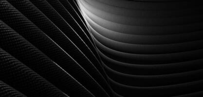 noir Contexte vagues parallèle vagues de Plastique tordu incurvé tube 3d illustration photo