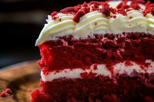 indulgent gâteau rouge velours. produire ai photo