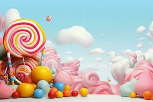 vibrant bonbons maquette Contexte. produire ai photo