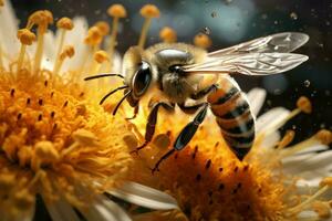 complexe abeille fermer. produire ai photo