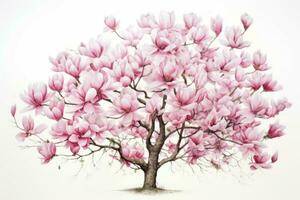 parfumé fleuri magnolia arbre. produire ai photo