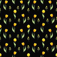 sans couture modèle de Jaune tulipes.floral impression pour tissu, fond d'écran, la Saint-Valentin jour, mariages, Ventes et autre événements.aquarelle botanique illustration dans Facile style.main art. photo