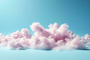 flottant éthéré des nuages indiquant rêverie isolé sur une pastel ciel bleu pente Contexte photo