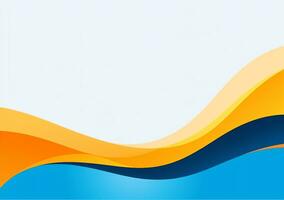 un abstrait bleu et Orange présentation Contexte avec incurvé lignes décoratif les frontières et vide espace photo
