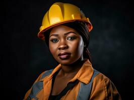 photo coup de une Naturel femme travail comme une construction ouvrier ai génératif