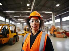 photo coup de une Naturel femme travail comme une construction ouvrier ai génératif