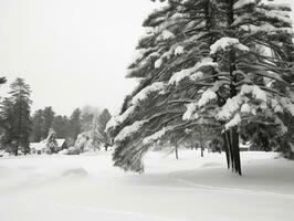 minimaliste hiver paysage composition ai génératif photo