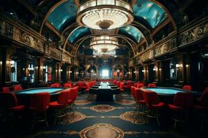 animé casino intérieur. produire ai photo