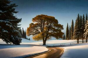 une magnifique arbre ai génératif photo