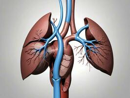 une diagramme de le Humain cœur et poumons. ai généré photo