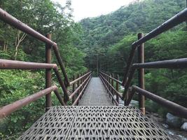 le petit pont de fer dans le parc national de Seoraksan. Corée du Sud photo