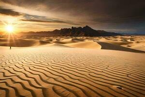 magnifique le sable Montagne vue ai génératif photo