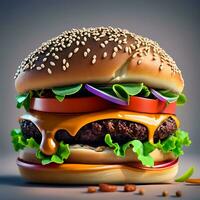 nourriture et hamburgers photo Contexte et fond d'écran image Générateur ai