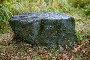 le des pierres sont sur le herbe, rochers sont pour des places photo