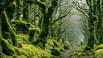 plante lichen couvert des arbres ai généré photo