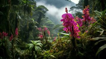 paysage équatorien nuage forêt ai généré photo