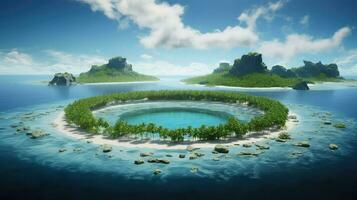 Voyage polynésien atoll bague ai généré photo
