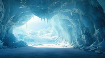 la nature Arctique la glace la grotte ai généré photo