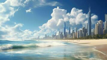 été surfeurs paradis des plages ai généré photo