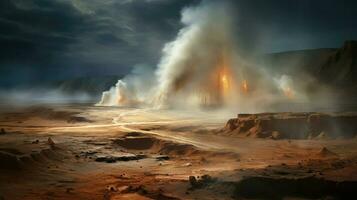 texture Mars geyser Caractéristiques ai généré photo