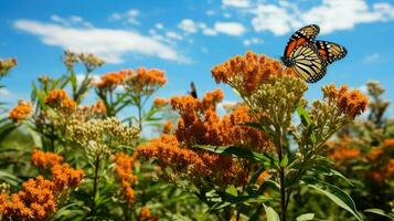 été prairie asclépiade jardin ai généré photo