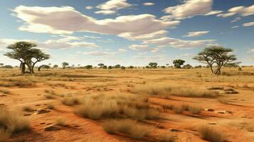 Afrique Kalahari plaines herbeux ai généré photo