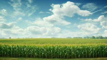 paysage Iowa champs de maïs agricole ai généré photo