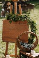 décorations de mariage élégantes en fleurs naturelles photo