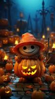 mignonne Halloween 3d personnage Contexte photo illustration