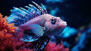 unique poisson sur corail récifs photo