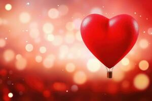 rouge cœur air ballon Contexte avec briller formes conception concept pour vacances Valentin journée anniversaire fête rouge photo
