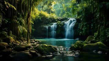 Voyage fidjien forêt tropicale luxuriant ai généré photo