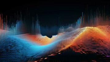 Contexte numérique forme d'onde abstrait ai généré photo