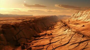 science Mars tranchées linéaire ai généré photo