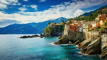 Voyage ligurien côte Italie ai généré photo