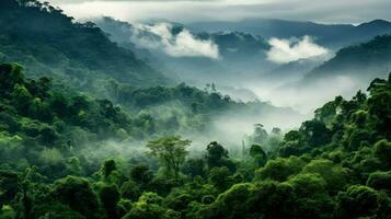 arbre honduran nuage forêt ai généré photo