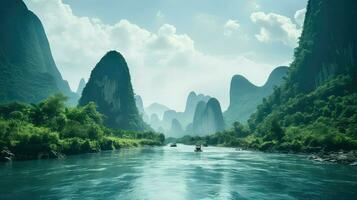 tourisme mystique karst paysages ai généré photo