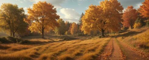 l'automne scène. ai généré photo