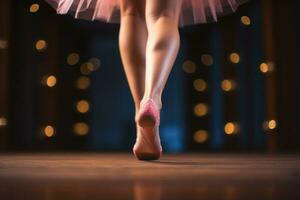 ballerine dansant dans ballet classe. génératif ai photo