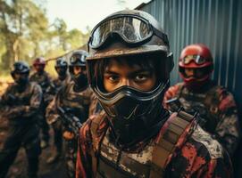 gens en jouant paintball photo