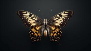 papillon sur noir Contexte. génératif ai photo