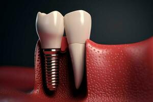 innovant dentaire se soucier implant. produire ai photo