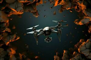 miniature drone maquette. produire ai photo