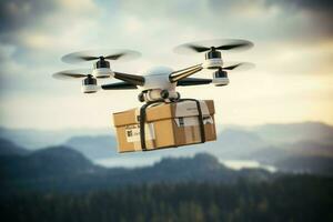drone parcelle livraison. produire ai photo