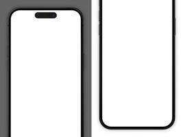 ensemble de deux téléphone intelligent 14 pro maquette écran sur le blanc et gris combinaison Couleur Contexte pour votre téléphone ui ux photo