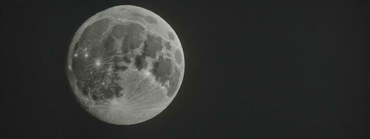 plein lune proche en haut. ai généré photo