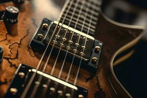 guitare macro musique. produire ai photo