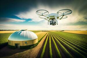 énergie solaire drone surveillance cultures dans futur agriculture avec génératif ai photo